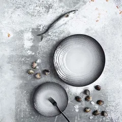 Тарелка «Свелл» для хлеба керамика D=16,H=2см черный,белый, изображение 3