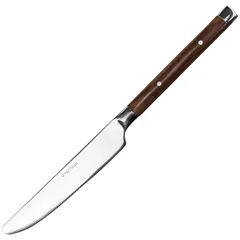 Нож столовый «Рустик» сталь нерж.,пластик ,L=225/120,B=18мм коричнев.,металлич.