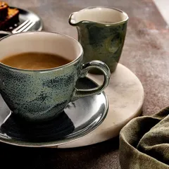 Молочник «Революшн Гранит» фарфор 85мл D=58,H=72,L=75мм серый,коричнев., изображение 3