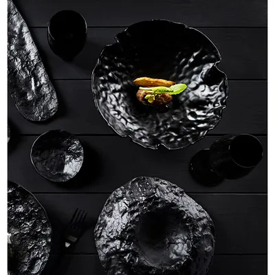 Салатник «Кратер» стекло 1л D=26см черный, изображение 4