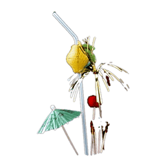 Украшения для коктейлей[200шт] пластик ,H=61,L=250,B=80мм разноцветн.