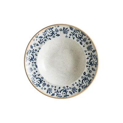Тарелка глубокая «Виенто» фарфор 400мл D=240,H=52мм белый,синий