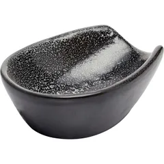 Spoon for miso soup “Milky Way” with stand  porcelain , H=3, L=14cm  black, white