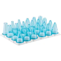 Set of pastry nozzles [24 pcs]  polycarbonate  blue.