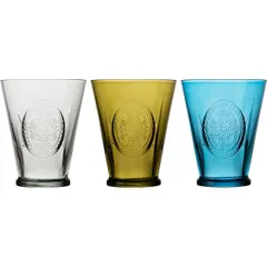 Cocktail glass “Hedon”[3pcs] glass 340ml multi-colored.