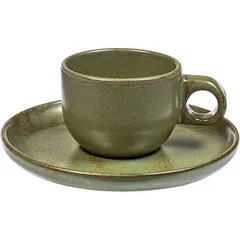 Кофейная пара «Серфис» керамика 100мл D=65/130мм зелен.