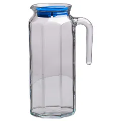 Кувшин «Кошем» с крышкой стекло 1л D=80,H=220,L=125мм прозр.,голуб., изображение 4
