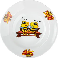 Deep plate “Bees”  porcelain  D=20cm