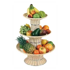 Этажерка 3 яруса 30х40х50см полиротанг,сталь ,H=63,L=50,5см св.корич.