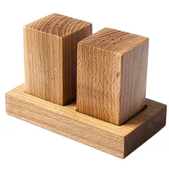 Set for spices 2 items square “Rustic” “Rustic”  beech , H=80, L=120, B=65mm  St. tree