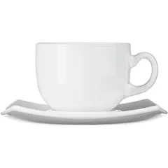 Кофейная пара «Квадрато» набор[6шт] стекло 90мл D=63,H=75мм белый, изображение 2