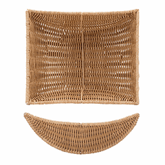 Rectangular wicker basket for bread  plastic , L=23, B=20cm  brown.