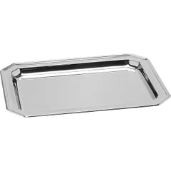 Rectangular tray  stainless steel , L=37, B=27cm  silver.