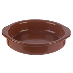 Baking dish ceramics 350ml D=155,H=35mm brown.