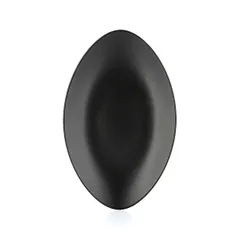 Dish “Ekinoks” oval ceramics ,H=40,L=350,B=223mm black