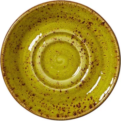 Блюдце «Крафт Эппл» фарфор D=145,H=17мм желто-зел.