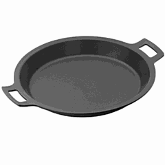 Paella pan cast aluminum D=320,H=47,L=430mm black