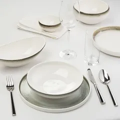 Салатник «Айсио» фарфор 0,6л ,H=81,L=242,B=146мм белый,серый, изображение 3