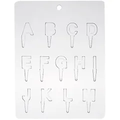Форма для шоколада «Английские буквы для торта A-M» [13 ячеек] полиэтилен ,L=24,B=18,5см