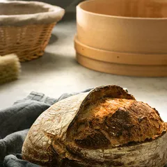 Корзина для расстойки теста круглая на 1,0кг лоза ивовая,ткань D=24,H=12,5см бежев., изображение 2