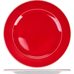 Small plate with a wide edge  porcelain  D=265, H=15mm  white, red