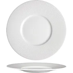 Small plate “Willow” with a wide side  porcelain  D=28.5 cm  white
