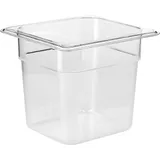 Gastronorm container (1/6)  polycarbonate  2.2 l , H=15, L=17.6, B=16.2 cm  transparent.