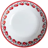 Salad bowl “Mezen” Prince of Swans  porcelain  300 ml  D=158, H=43mm  white, red