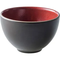 Salad bowl “Lava” ceramics D=10cm red,black