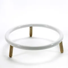 Подставка фуршетная для салатника металл,дуб D=27,H=7см белый, изображение 2