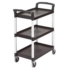 Тележка сервировочная 3 яруса для обслуживания  пластик,алюмин. ,H=96,5,L=83,5,B=41см черный