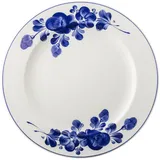 Тарелка «Индиго Флора» мелкая с декором фарфор D=28см белый,синий