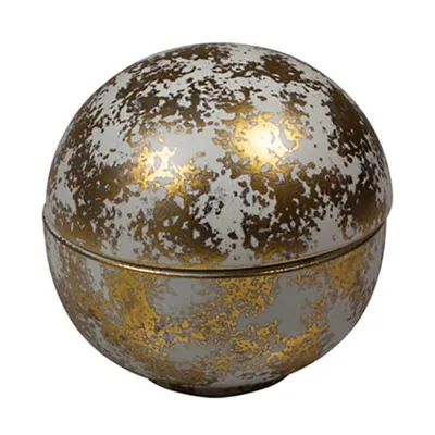 Салатник «Ро Дизайн Бай Кевала» с крышкой «сфера» керамика D=7см золотой,белый