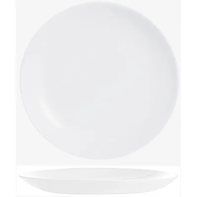 Тарелка «Эволюшнс Уайт» мелкая стекло D=190,H=17мм белый, Диаметр (мм): 190