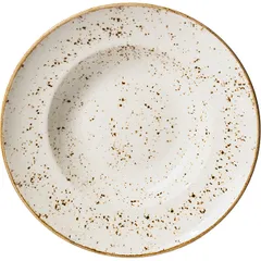 Тарелка для пасты «Крафт Вайт» фарфор 320мл D=27,H=5см белый,коричнев.