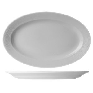 Блюдо сервировочное «Граффити» фарфор ,H=35,L=410,B=270мм белый