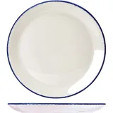 “Blue Dapple” pie plate  porcelain  D=153, H=12mm  white, blue