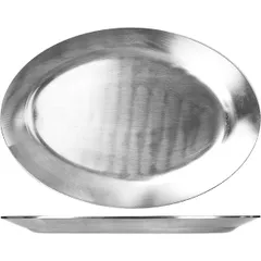 Oval dish aluminum ,H=15,L=250,B=180mm metal.