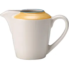 Milk jug “Rio Yellow”  porcelain  142 ml , H=8, L=13 cm  white, yellow.