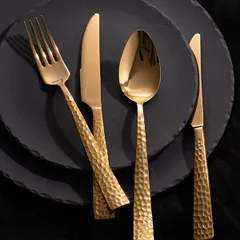 Нож столовый «Пэлас Мартеллато Трэжер Хани» кованный сталь нерж. ,L=22см золотой, изображение 3