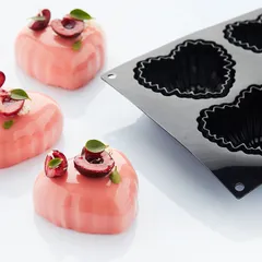 Форма для выпечки «Сердце» [6 ячеек] силикон ,L=29,7,B=17,6см черный, изображение 3