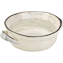 Baking dish with handles “Pastoral”  porcelain 0.55l D=15.5,H=55,L=19.6cm gray