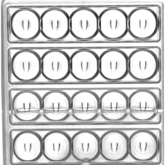 Mold for chocolate “Bar with spheres”[8pcs] plastic ,H=14,L=275/117,B=25mm