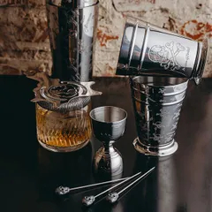 Стакан для коктейлей «Корсар» для джулепа с орнаментом сталь нерж. 400мл D=88/70,H=117мм серебрист., изображение 3