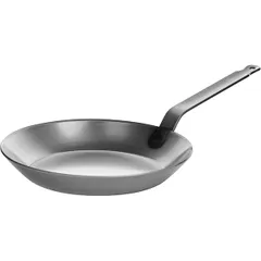 Frying pan black steel D=28,H=6,L=51cm