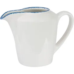 Milk jug “Blue Dapple” porcelain 285ml D=53,H=95,L=160,B=90mm white,blue