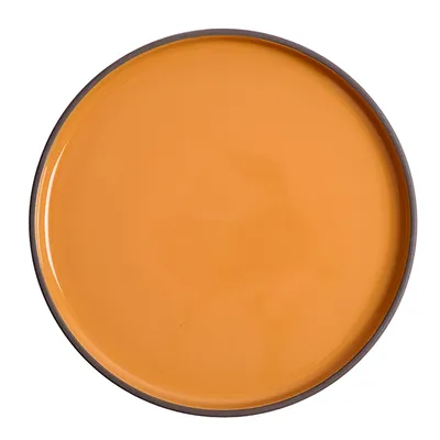Тарелка «Блисс» с бортом фарфор D=270,H=22мм оранжев.
