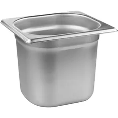 Gastronorm container (1/6)  stainless steel  2.4 l , H=15, L=17.6, B=16.2 cm  metal.