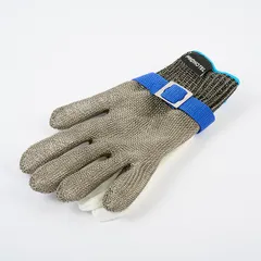 Перчатки защитные для разделки XL сталь нерж. ,L=24,B=13,5см металлич.,синий