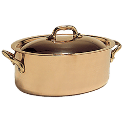 Oval pan. "Elegance" copper, stainless steel 4l ,H=11,L=26cm copper